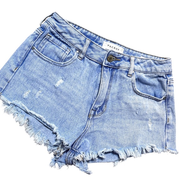 Pacsun Festival High Rise Shorts Cut Off Size 26 - Picture 2 of 4